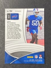 2021 Spectra GREG ROUSSEAU Silver /149 #192 Rookie Bills SP