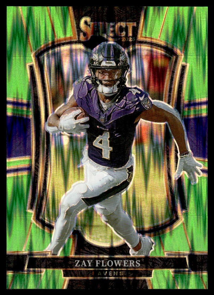 2025 Panini Select Neon Green Prizm Shock Zay Flowers 592/699 #162