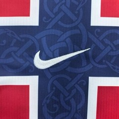 Norway National Team Soccer Jersey Size L – Erling Haaland #9 Red Blue White