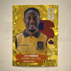 Panini John Yeboah FIFA World Cup 2026 Sticker ECU 14 Ecuador GOLD Crumple
