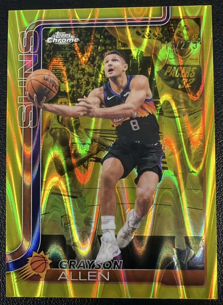 2025-26 Topps Chrome Update Grayson Allen #95 Yellow Wave Refractor 116/275 Suns