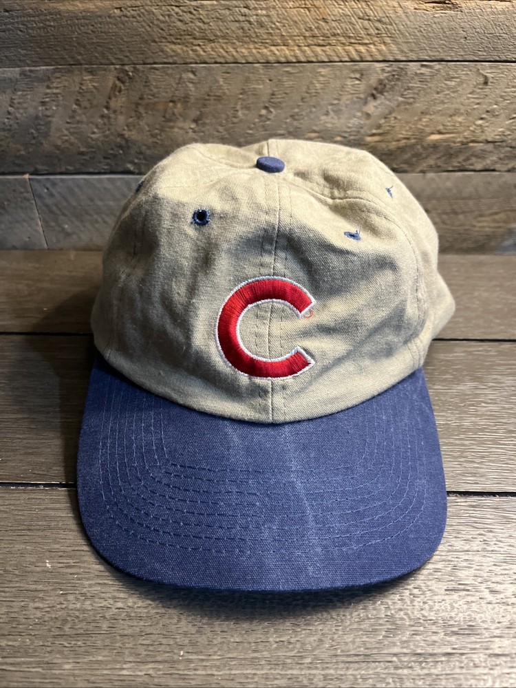 Chicago Cubs Hat Cap MLB One Size Chicago Tribune Career Builder Beige Snapback