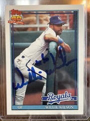 1991 Topps – Willie Wilson Auto #208 Kansas City Royals