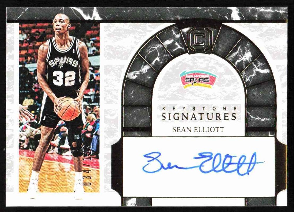 2018-19 Cornerstones Keystone Autographs Sean Elliott Auto 034/129 San Antonio