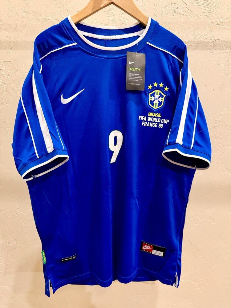 Ronaldo Nazario O Fenômeno Brazil World Cup Final France 1998 Away Blue Jersey