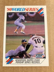 Rickey Henderson 1990 fleer &rsquo;89 World Series #11 Oakland Athletics