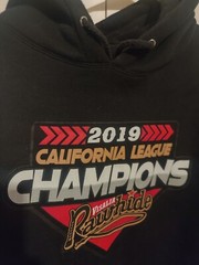 Visalia Rawhide 2019 California League Championship Hoodie Size Large