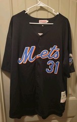 Mike Piazza NY Mets Mitchell Ness Cooperstown Collection Sz 56 Jersey 3XL Black