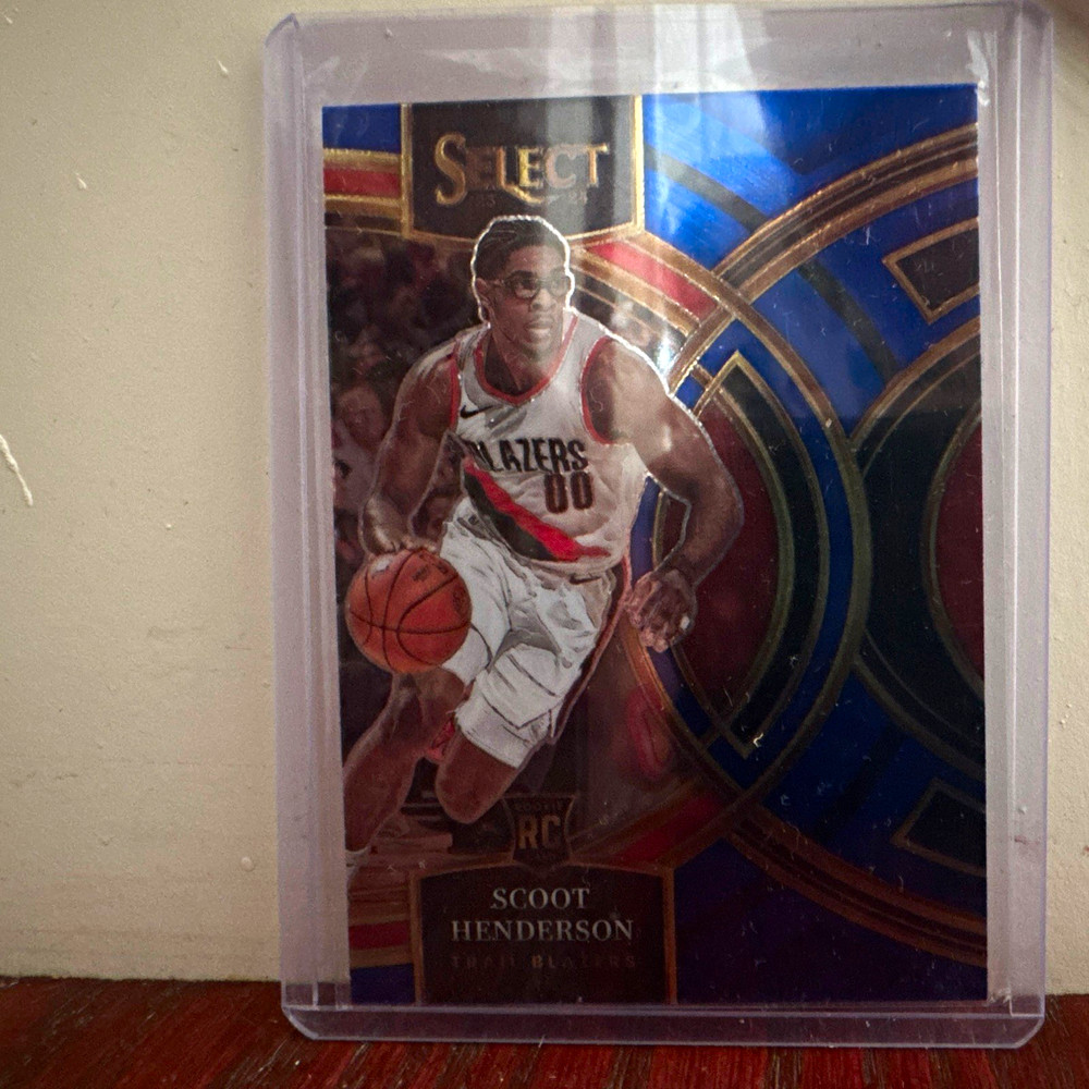 Panini Select 2023-24 Premier Level Blue Scoot Henderson RC Trail Blazers #129