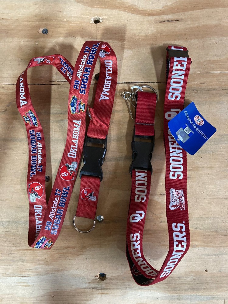 Oklahoma Sooners Lanyards – Pair of 2 – OU – 2017 Sugar Bowl – Keychain
