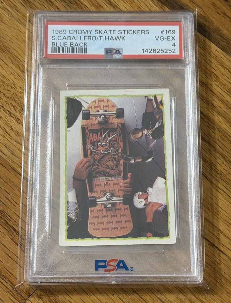 1989 Cromy Skate Stickers Tony Hawk Rookie Card PSA 4 RC #169 Steve Caballero