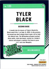 2024 Donruss #120 Tyler Black Optic Blue Velocity Prizms