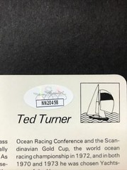 1979 Ted Turner Sportscaster America&rsquo;s Cup Yachting Card #66-20 JSA CERTIFIED!