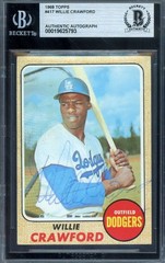 Willie Crawford Beckett BAS Signed 1968 Topps Autograph