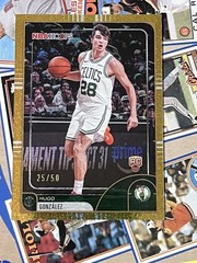 2025-26 Topps NBA Hoops Basketball Hugo González RC #72 Light Burst Gold /50