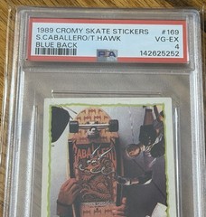 1989 Cromy Skate Stickers Tony Hawk Rookie Card PSA 4 RC #169 Steve Caballero