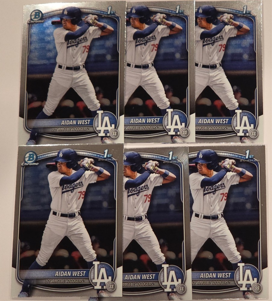 Aidan West 2025 Bowman Draft 1st Bowman 6 card lot #BDC-6 Dodgers