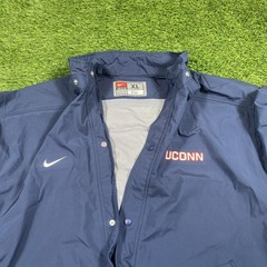 VTG Uconn Huskies Nike Jacket Mens XL Full Zip Blue Team Issued Windbreaker Coat