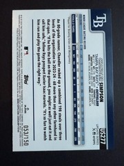 2025 Topps Update – Chandler Simpson – #US277 RC Blue Rainbow Foil /150 Rays