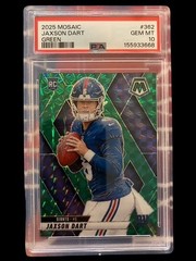 Jaxson Dart 2025 Panini Mosaic #362 Green Mosaic Prizm (Rookies) PSA 10 GEM MINT