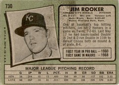 1971 TOPPS JIM ROOKER KANSAS CITY ROYALS #730 EX – HIGH #