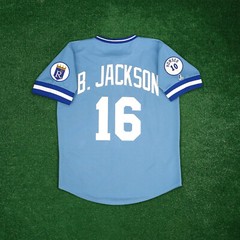 Bo Jackson 1987 Kansas City Royals Cooperstown Men&rsquo;s Blue Away Jersey w/ Patch