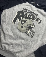 Vintage 80s/90s Los Angeles Raiders Garan Inc. Youth XL Black And Gray Hoodie