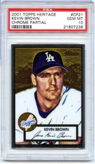 2001 Topps Heritage KEVIN BROWN Chrome 356/552 PSA 10 GEM Dodgers #CP21 *Pop 2