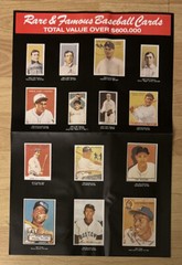 1991 Hygrade Baseball Cards Poster 10 5/8 X 16 1/4” Mantle Ruth Mays Aaron Banks