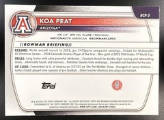 KOA PEAT 2025-26 BOWMAN #BCP-3 CHROME REPTILIAN REFRACTOR 1ST PROSPECT WILDCATS