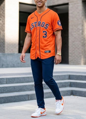 Jersey Stitched Houston Astros Jeremy Pena #3, Blank Orange, S/M/L/XL/2XL/3XL