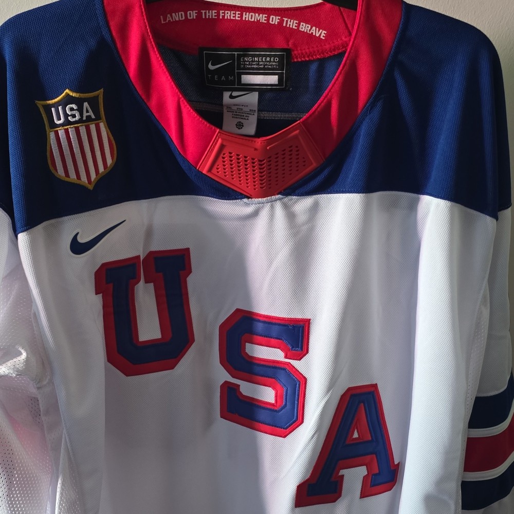 Nike Team USA Hockey Dri-FIT Jersey Nelson #29 Men’s 3XL White Blue Red