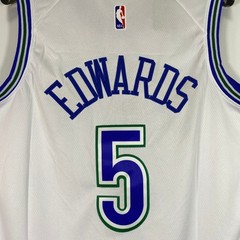 Anthony Edwards #5 Embroidered Jersey, White S/M/L/XL/XXL