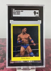 1997 WWF Rocky Maivia SGC 9 Mint THE ROCK Dwayne Johnson Rookie Card Collectible