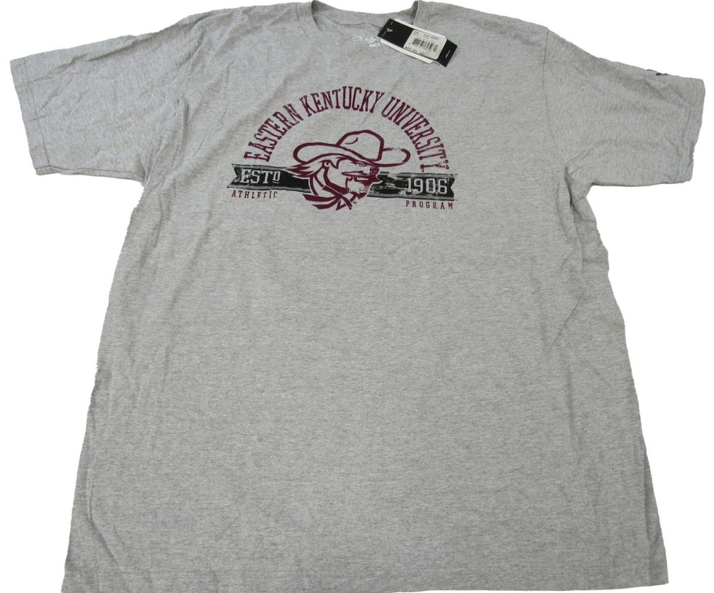 New Eastern Kentucky Colonels Mens Sizes L-XL Gray Adidas Shirt