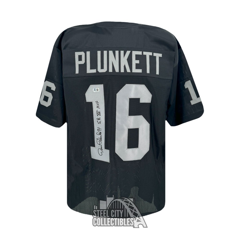 Jim Plunkett SB XV MVP Autographed Oakland Custom Black Football Jersey – BAS