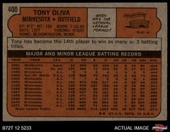1972 Topps #400 Tony Oliva Twins HOF 7 – NM