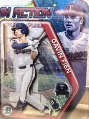 2025 Bowman Draft Gavin Fien In Action Mini-Diamond Refractor 41/150 Rangers