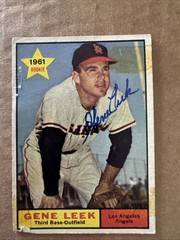 GENE LEEK 1961 Topps #527 Autographed SIGNED Card LOS ANGELES ANGELS