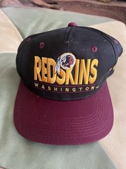 Vintage 90s Washington Redskins Youngan SnapBack Hat Black Burgundy NFL