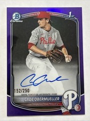 CADE OBERMUELLER 2025 BOWMAN CHROME 1ST AUTO PURPLE REFRACTOR /250