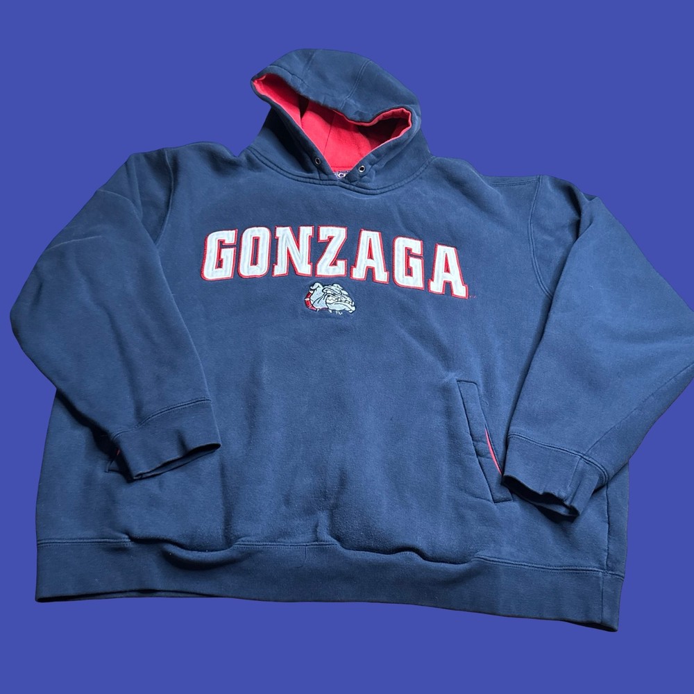 Vintage Gonzaga Bulldogs Hoodie XL Navy College NCAA Champs Sweatshirt