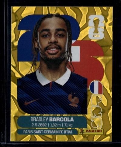 2026 Panini World Cup Sticker Collection Bradley Barcola France Gold Crumple