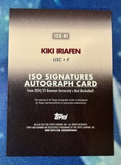 2024-25 Bowman U Best – Green #ISO-KI Kiki Iriafen Rookie Auto /99