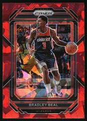 2022-23 Panini Prizm Prizms Red Ice Bradley Beal #176 Washington Wizards