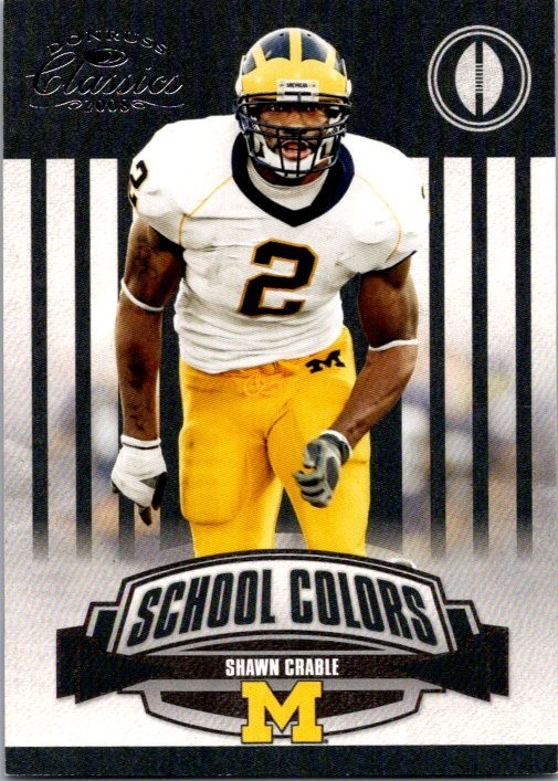 2008 Donruss Classics Shawn Crable /1000 School Colors SC-36 Michigan Wolverines