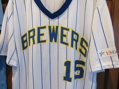 3 Molitor Yount Cooper 1980s look Milwaukee Brewers SGA 3 Jersey LOT adult XL