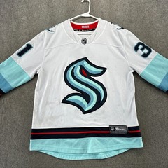 Seattle Kraken Jersey Mens M White Blue Philipp Grubauer #31 NHL Fanatics