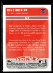 2020 Topps Total Black Rhys Hoskins 1/5 Philadelphia Phillies #145