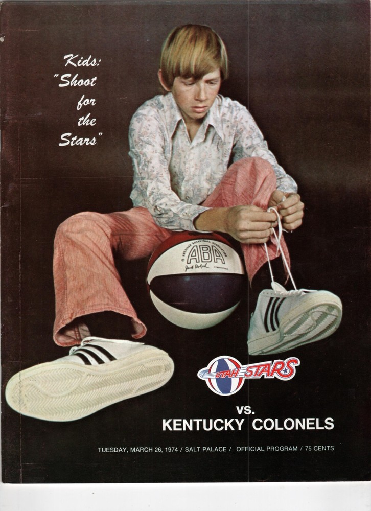 1973-1974 Utah Stars program v Kentucky Colonels + Inserts, ABA, March 26, Clean
